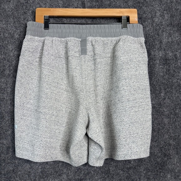 Lululemon Textured Double-Knit Cotton Short Men L 7" Heathered Gull Gray Active - Picture 6 of 11